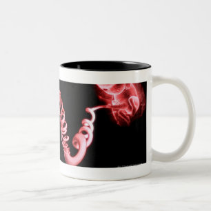 Taza Bicolor Feto con un cordón umbilical hecho de filamentos