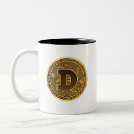Taza Bicolor Fiebre criptomoneda del logotipo de la moneda de d