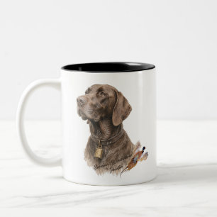 Taza Bicolor Field & Feather – Pointer Alemán de Pelo Corto con