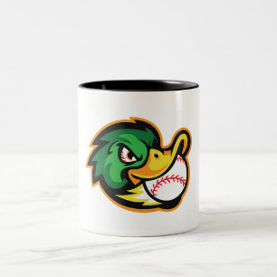 Taza Bicolor Fierce Duck Mascota de Béisbol Café Mug
