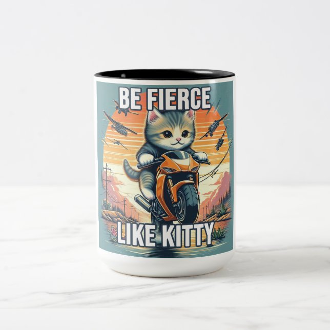 Taza Bicolor Fierce Kitty Mug Motor de conducción (Centro)