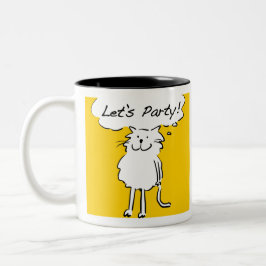 Taza Bicolor Fiesta Animal. El gato quiere al Fiesta