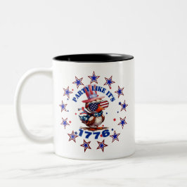 Taza Bicolor Fiesta como su águila estadounidense 1776 y su ban