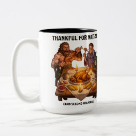 Taza Bicolor Fiesta de Acción de Gracias con dragón para la fie
