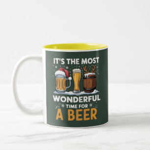 Taza Bicolor Fiesta de cerveza de Santa navidad bebiendo regalo