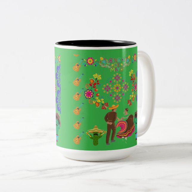Taza Bicolor Fiesta de Colores verde kelly (Anverso derecho)