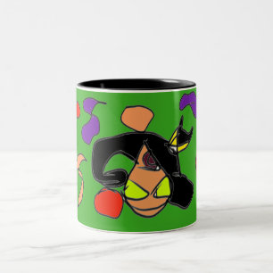 Taza Bicolor Fiesta de gato negro