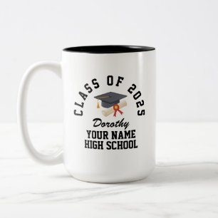 Taza Bicolor Fiesta de graduación personalizada de escuela secu