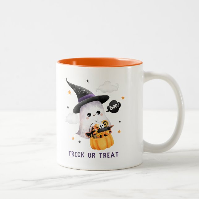 Taza Bicolor fiesta de halloween linda y aterradora (Derecha)
