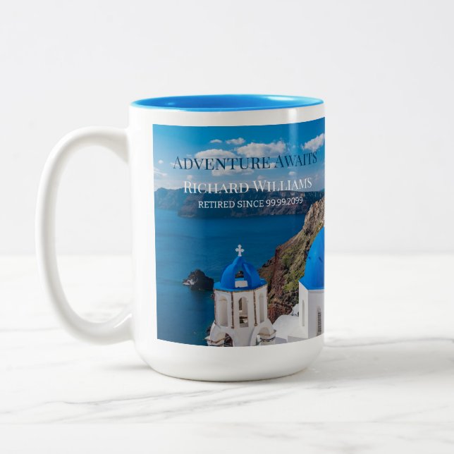 Taza Bicolor Fiesta de Jubilación Aventura a Grecia Medit (Izquierda)