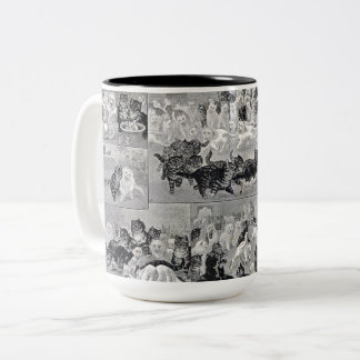 Taza Bicolor Fiesta de Navidad de Gatitos, Louis Wain