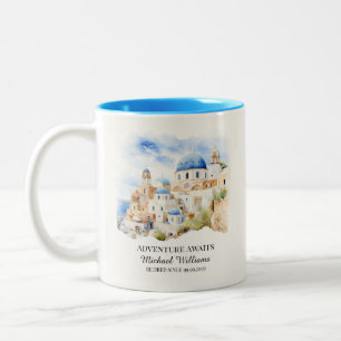 Taza Bicolor Fiesta de retiro Colorful Greece Village Hill