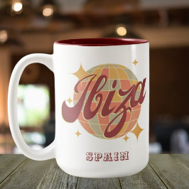 Taza Bicolor Fiesta español Ibiza bola disco retro vintage