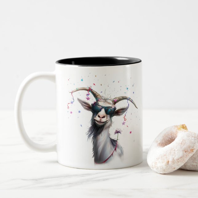Taza Bicolor Fiesta Goat Mug (Con donut)