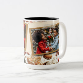 Taza Bicolor Fiesta plana de los Navidades de pan de jengibre