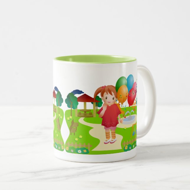 Taza Bicolor Fiestas de cumpleaños y niños (Anverso derecho)