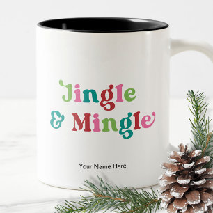 Taza Bicolor Fiestas de Navidad Brillantes Colores Divertidos M