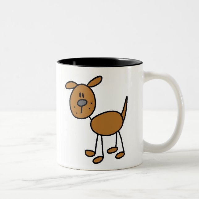 Taza Bicolor Figura camisetas y regalos del palillo del perro (Derecha)