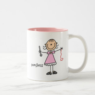 Taza Bicolor Figura de palo de costurera