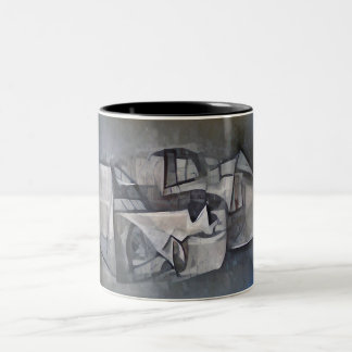 Taza Bicolor Figura de piedra abstracta