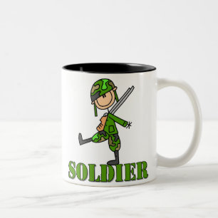 Taza Bicolor Figura de soldado de palitos
