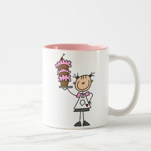 Taza Bicolor Figura femenina panadero del palillo