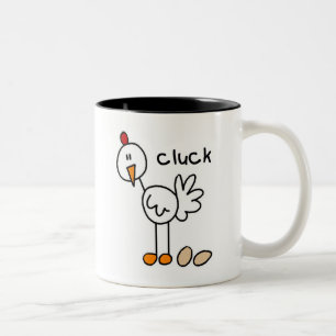 Taza Bicolor Figura pollo del palillo