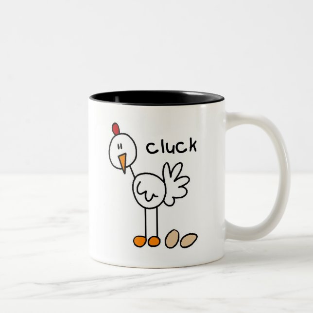 Taza Bicolor Figura pollo del palillo (Derecha)
