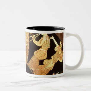 Taza Bicolor Figura roja kylix del ático que representa