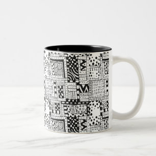 Taza Bicolor Figuras abstractas indias inspiradas