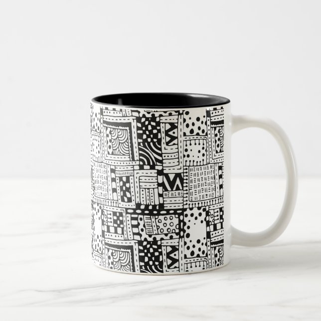 Taza Bicolor Figuras abstractas indias inspiradas (Derecha)