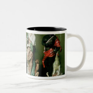 Taza Bicolor Figuras de la porcelana de Plymouth de los cuatro