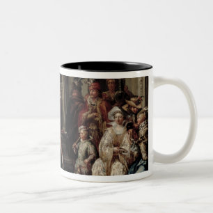 Taza Bicolor Figuras que bailan fuera de un palacio (pares con