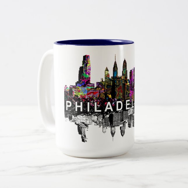 Taza Bicolor Filadelfia, Pensilvania en graffiti (Anverso izquierdo)