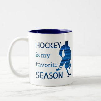 Taza Bicolor Filas azules de temporada favorita de hockey Mug