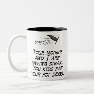 Taza Bicolor Filete contra los perritos calientes