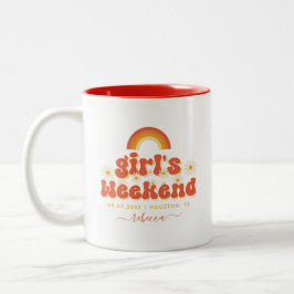 Taza Bicolor Fin de semana retro de chicas con nombre personali