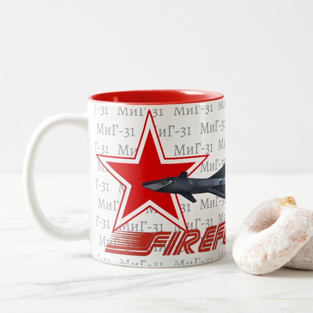 TAZA BICOLOR FIREFOX MIG 31 (Con donut)