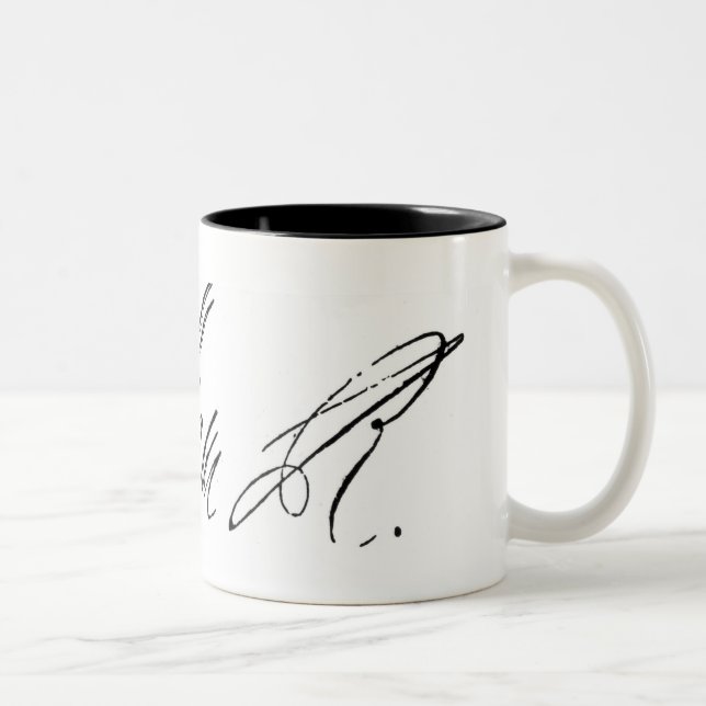 Taza Bicolor Firma de Guillermo III de Inglaterra (Derecha)