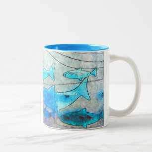 Taza Bicolor Fish Coffee Mug