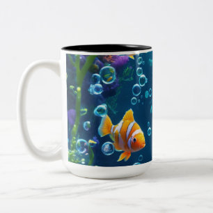 Taza Bicolor Fish Design Myg