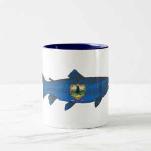 Taza Bicolor Fish Vermont Flag Trout