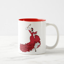 Taza Bicolor Flamenco Dancers Coffee Mug