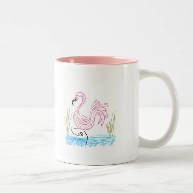 Taza Bicolor Flamenco Rosa #13 (Derecha)