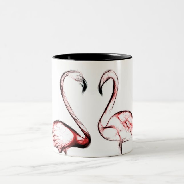 Taza Bicolor Flamencos rosados Flamingo Tropical (Centro)