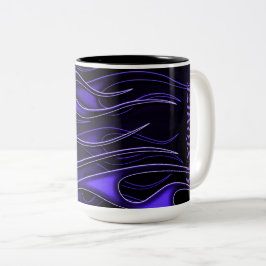 Taza Bicolor Flames púrpura personalizados