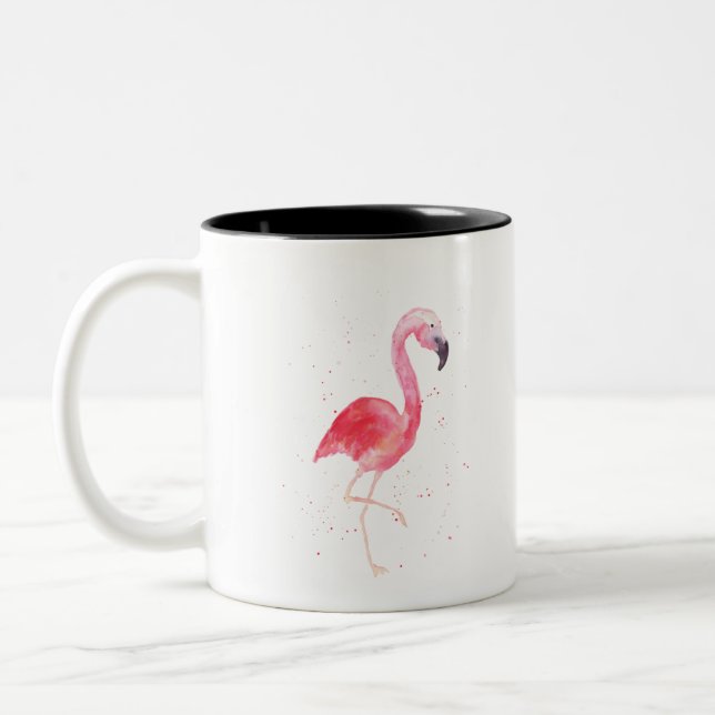 Taza Bicolor Flamingo acuarela (Izquierda)