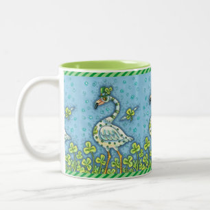 TAZA BICOLOR FLAMINGO DE PUNTO DE POLKA VERDE, FUNNY ST. EL DÍA