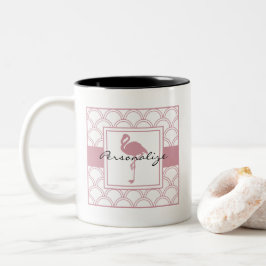 Taza Bicolor Flamingo rosa de la banda de onda Art Deco
