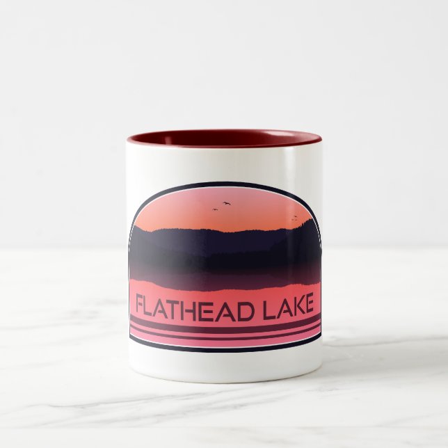 Taza Bicolor Flathead Lake Montana Red Sunrise (Centro)